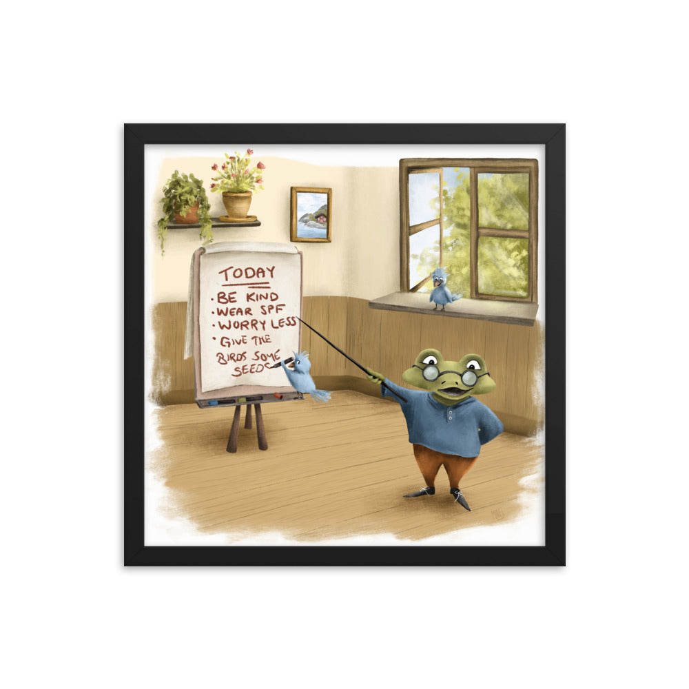 Advice from Professor Frog - Framed
