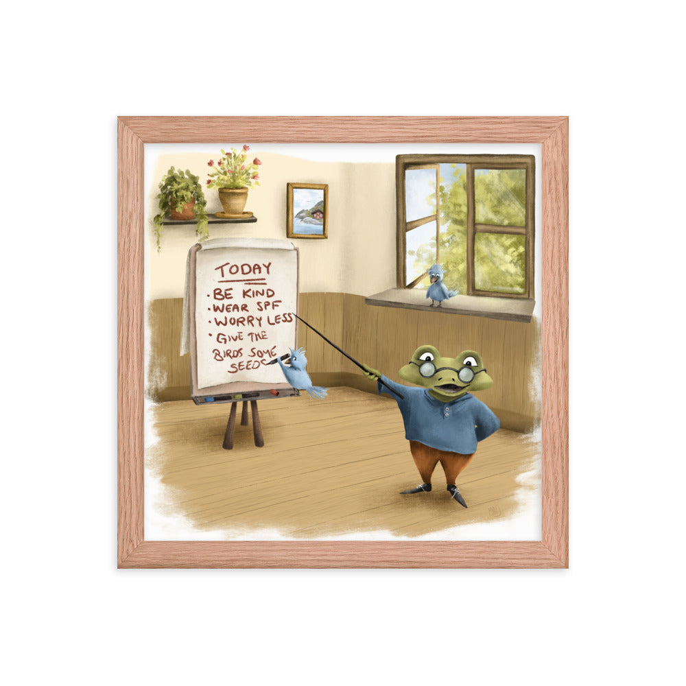 Advice from Professor Frog - Framed