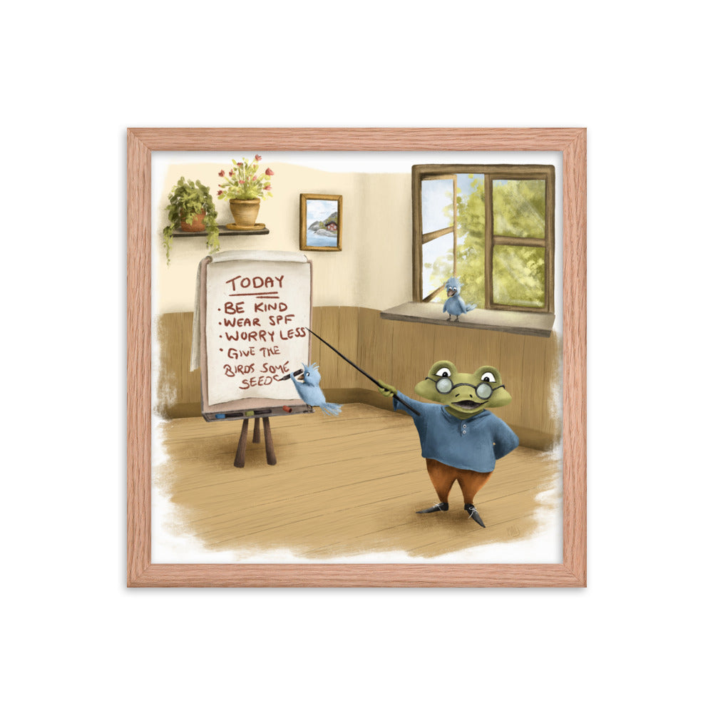 Advice from Professor Frog - Framed