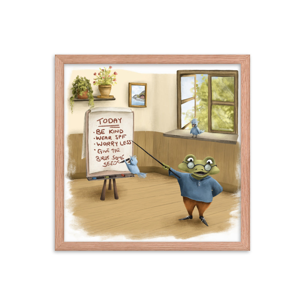 Advice from Professor Frog - Framed