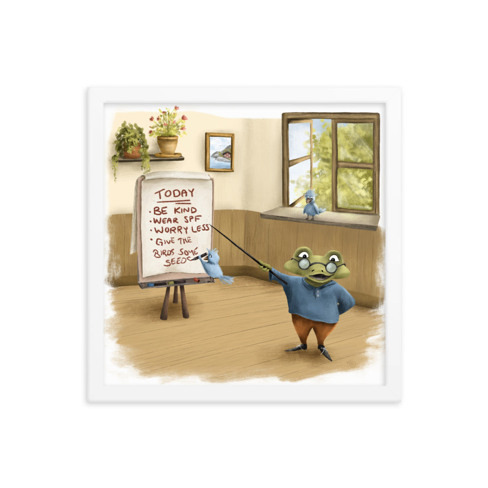 Advice from Professor Frog - Framed