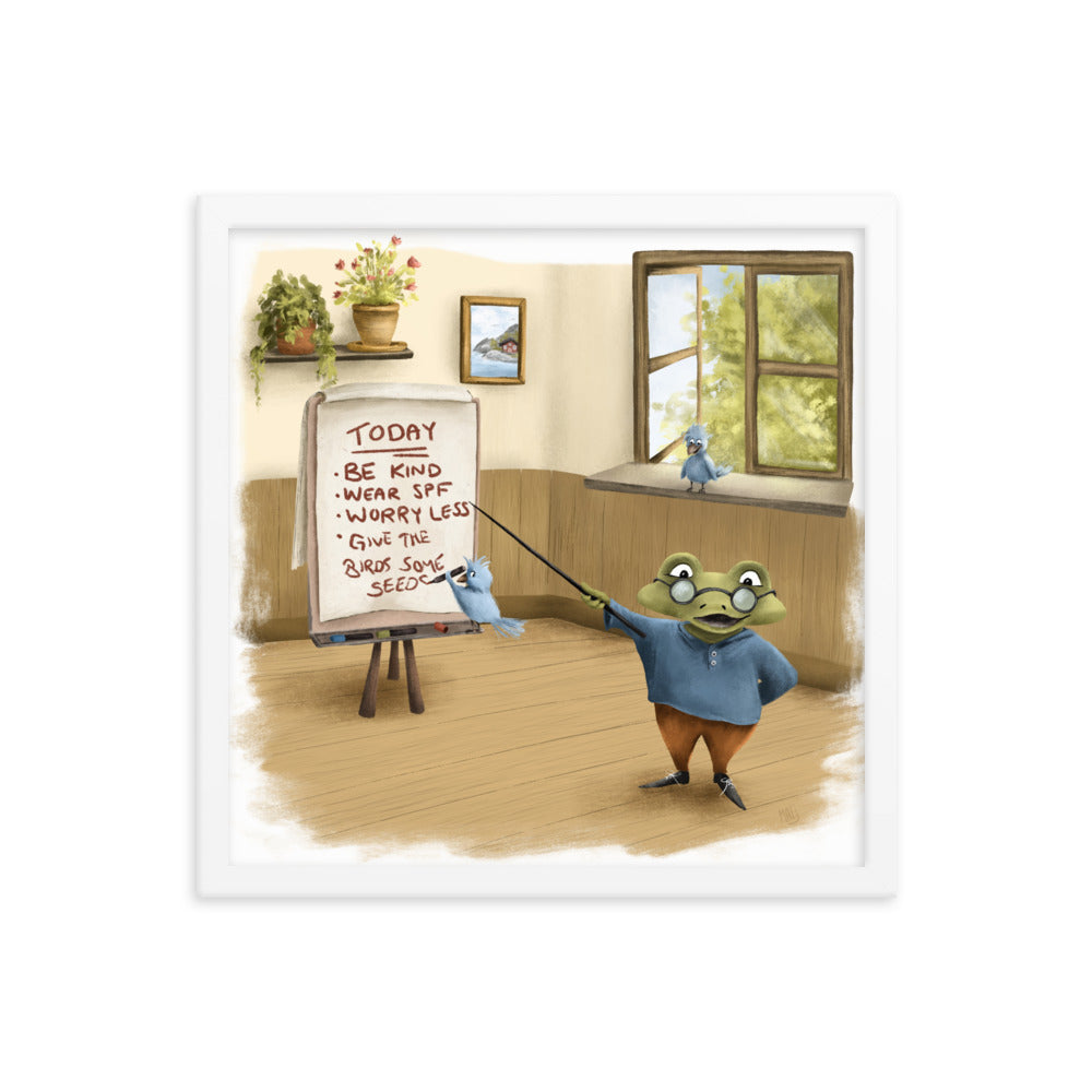 Advice from Professor Frog - Framed