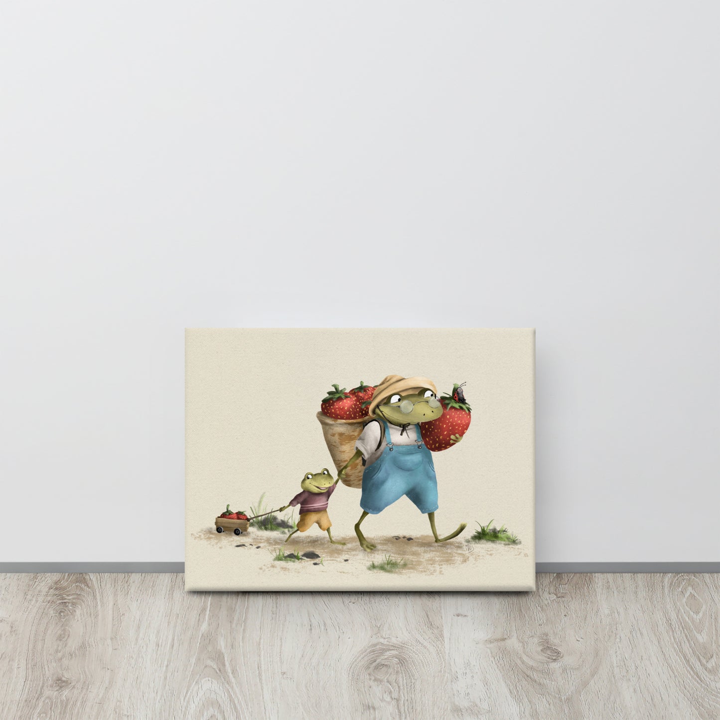 Frogtastic Strawberries - Canvas