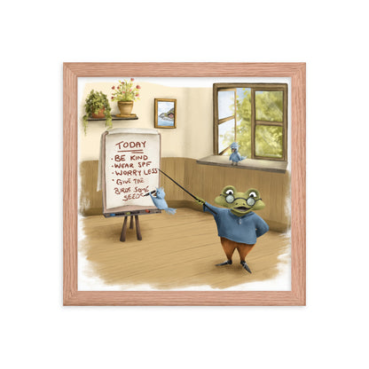 Advice from Professor Frog - Framed
