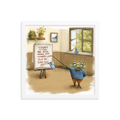 Advice from Professor Frog - Framed