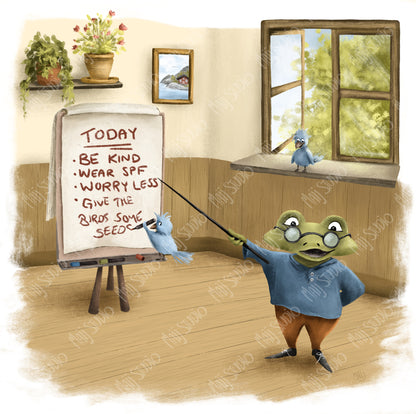 Advice from Professor Frog - Canvas