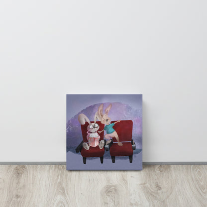 Bunnies at the movies - Canvas